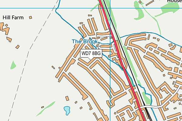 WD7 8BG map - OS VectorMap District (Ordnance Survey)
