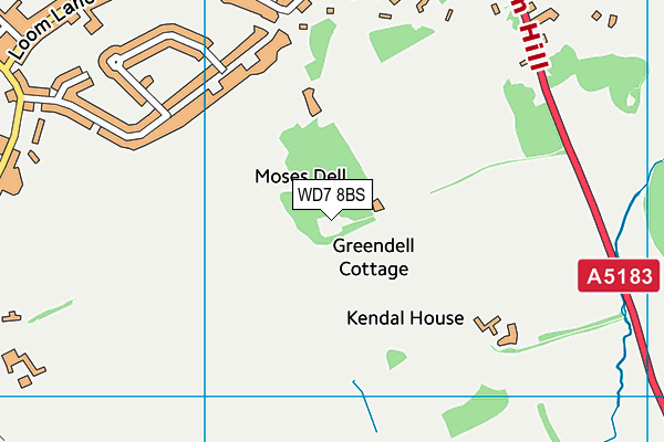 WD7 8BS map - OS VectorMap District (Ordnance Survey)