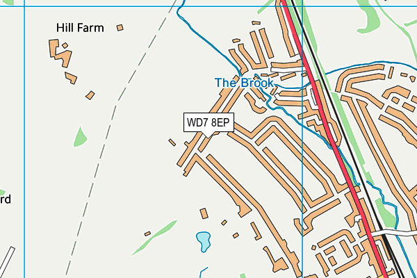 WD7 8EP map - OS VectorMap District (Ordnance Survey)