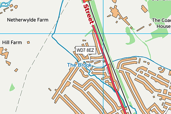WD7 8EZ map - OS VectorMap District (Ordnance Survey)