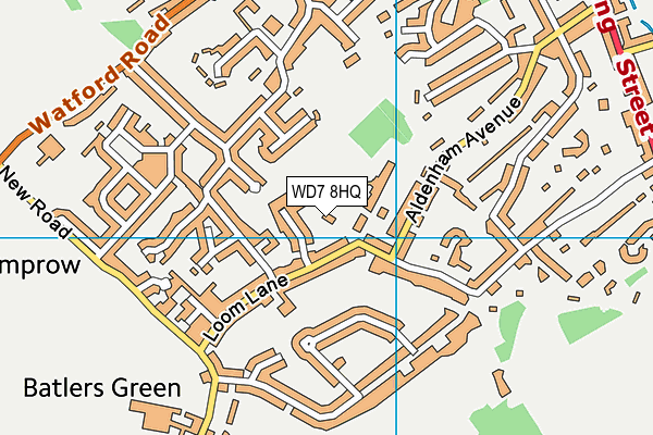 WD7 8HQ map - OS VectorMap District (Ordnance Survey)