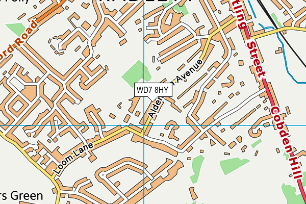 WD7 8HY map - OS VectorMap District (Ordnance Survey)