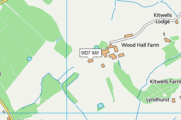 WD7 9AY map - OS VectorMap District (Ordnance Survey)