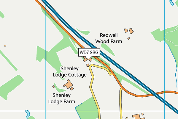 Manor Lodge School map (WD7 9BG) - OS VectorMap District (Ordnance Survey)