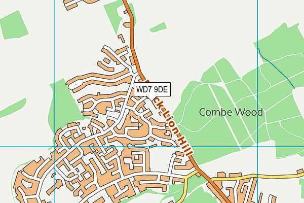 WD7 9DE map - OS VectorMap District (Ordnance Survey)