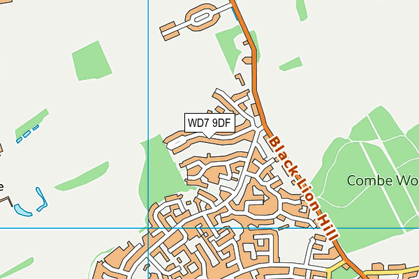 WD7 9DF map - OS VectorMap District (Ordnance Survey)