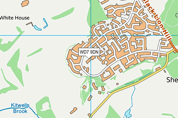 WD7 9DN map - OS VectorMap District (Ordnance Survey)