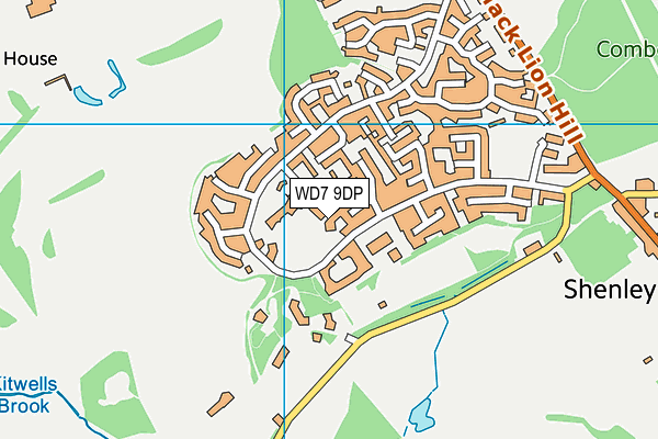 WD7 9DP map - OS VectorMap District (Ordnance Survey)