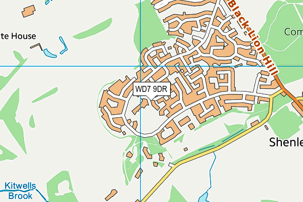 WD7 9DR map - OS VectorMap District (Ordnance Survey)