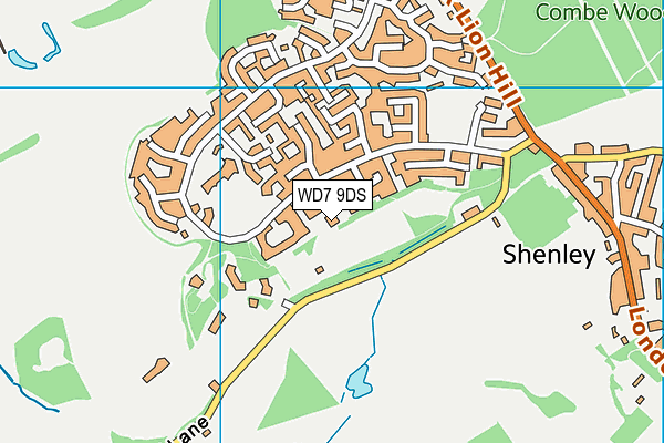 WD7 9DS map - OS VectorMap District (Ordnance Survey)
