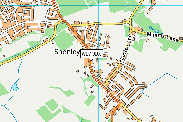 Shenley Primary School map (WD7 9DX) - OS VectorMap District (Ordnance Survey)