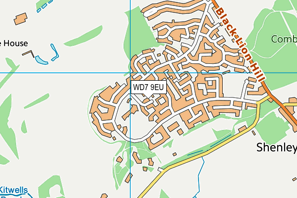 WD7 9EU map - OS VectorMap District (Ordnance Survey)
