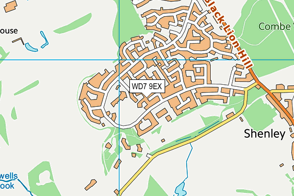 WD7 9EX map - OS VectorMap District (Ordnance Survey)