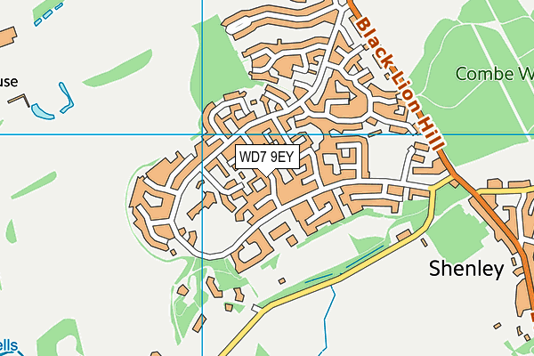WD7 9EY map - OS VectorMap District (Ordnance Survey)