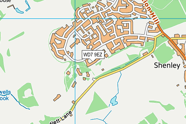 WD7 9EZ map - OS VectorMap District (Ordnance Survey)