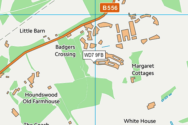 WD7 9FB map - OS VectorMap District (Ordnance Survey)