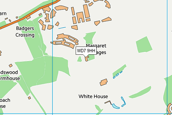 WD7 9HH map - OS VectorMap District (Ordnance Survey)