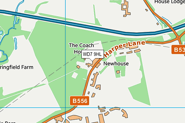 WD7 9HL map - OS VectorMap District (Ordnance Survey)