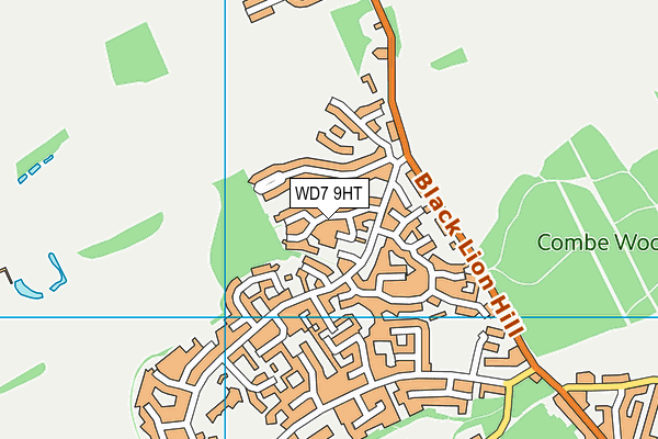 WD7 9HT map - OS VectorMap District (Ordnance Survey)