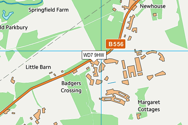 Radlett Lodge School map (WD7 9HW) - OS VectorMap District (Ordnance Survey)
