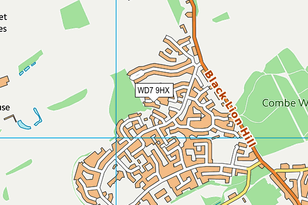 WD7 9HX map - OS VectorMap District (Ordnance Survey)