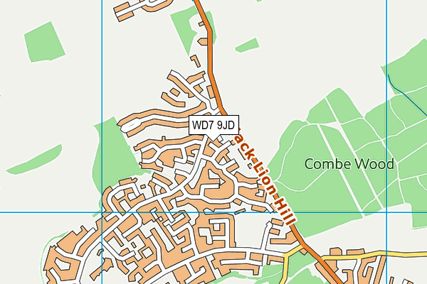 WD7 9JD map - OS VectorMap District (Ordnance Survey)