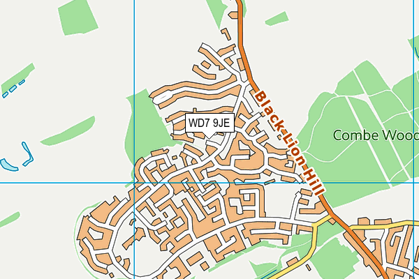 WD7 9JE map - OS VectorMap District (Ordnance Survey)