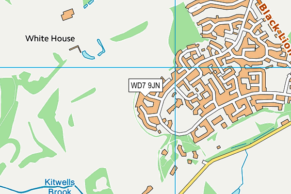 WD7 9JN map - OS VectorMap District (Ordnance Survey)