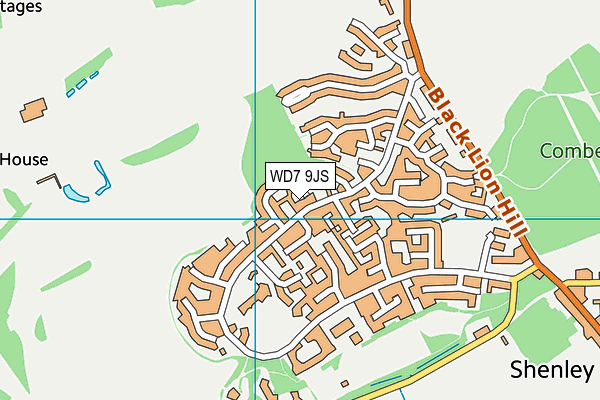 WD7 9JS map - OS VectorMap District (Ordnance Survey)