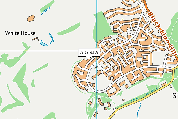 WD7 9JW map - OS VectorMap District (Ordnance Survey)