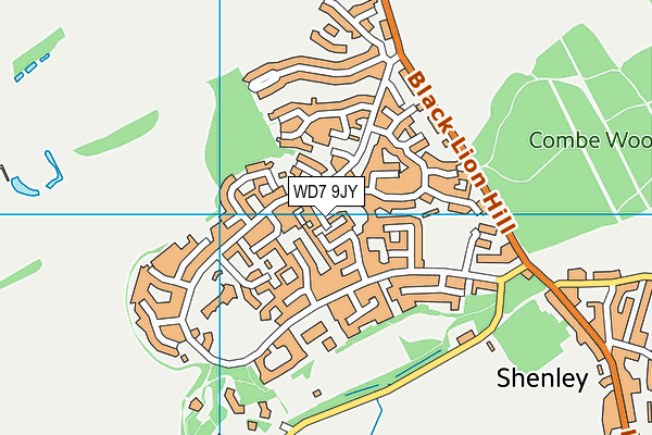 WD7 9JY map - OS VectorMap District (Ordnance Survey)