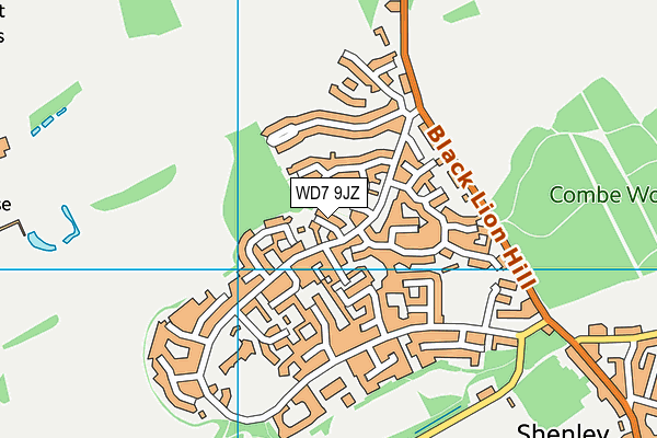 WD7 9JZ map - OS VectorMap District (Ordnance Survey)