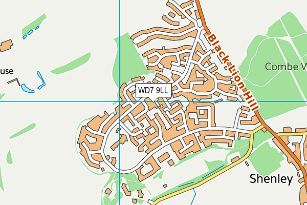 WD7 9LL map - OS VectorMap District (Ordnance Survey)