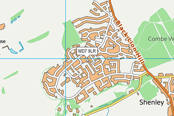 WD7 9LR map - OS VectorMap District (Ordnance Survey)