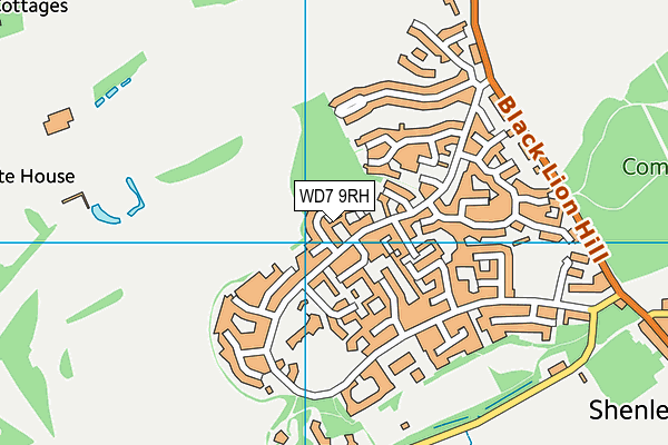 WD7 9RH map - OS VectorMap District (Ordnance Survey)