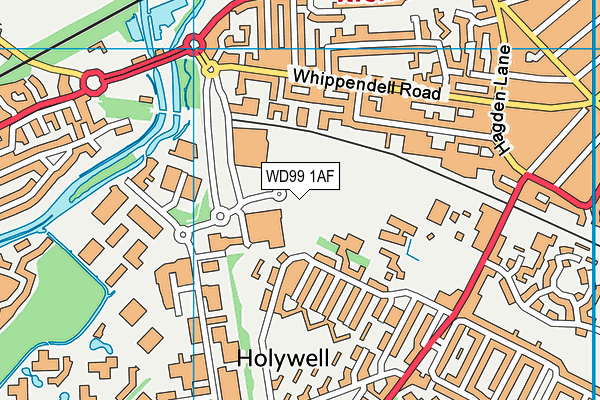 WD99 1AF map - OS VectorMap District (Ordnance Survey)