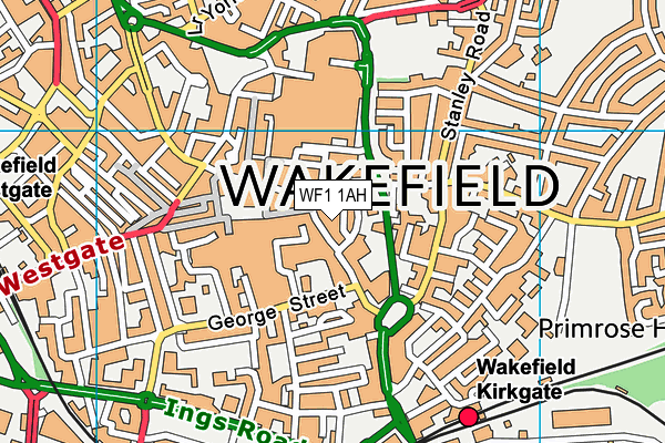 WF1 1AH map - OS VectorMap District (Ordnance Survey)