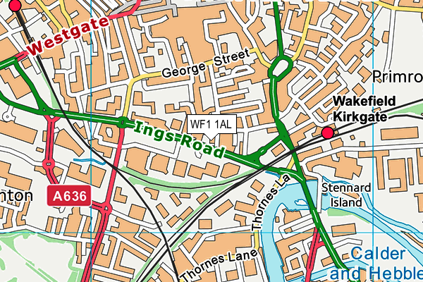 WF1 1AL map - OS VectorMap District (Ordnance Survey)