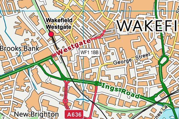 WF1 1BB map - OS VectorMap District (Ordnance Survey)