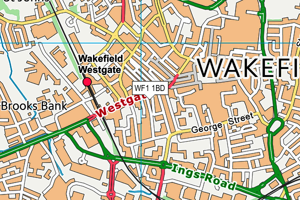 WF1 1BD map - OS VectorMap District (Ordnance Survey)