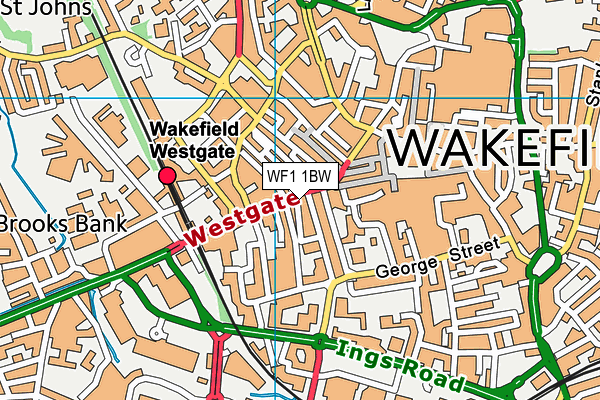 WF1 1BW map - OS VectorMap District (Ordnance Survey)