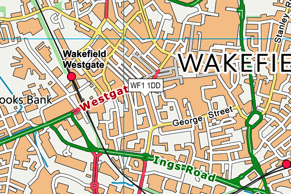 WF1 1DD map - OS VectorMap District (Ordnance Survey)