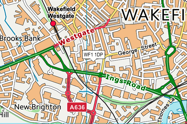 WF1 1DP map - OS VectorMap District (Ordnance Survey)