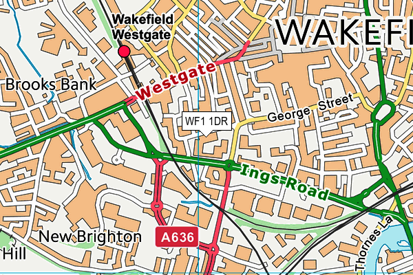 WF1 1DR map - OS VectorMap District (Ordnance Survey)