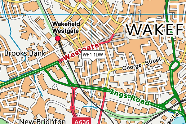 WF1 1DW map - OS VectorMap District (Ordnance Survey)