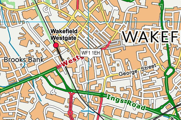 WF1 1EH map - OS VectorMap District (Ordnance Survey)