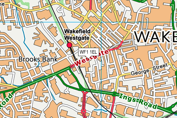 WF1 1EL map - OS VectorMap District (Ordnance Survey)