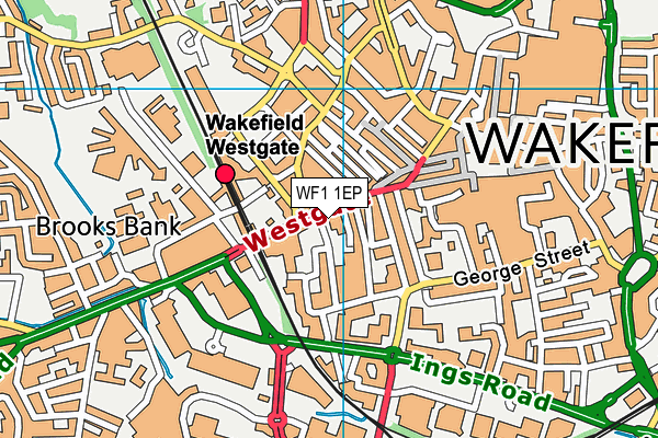 WF1 1EP map - OS VectorMap District (Ordnance Survey)