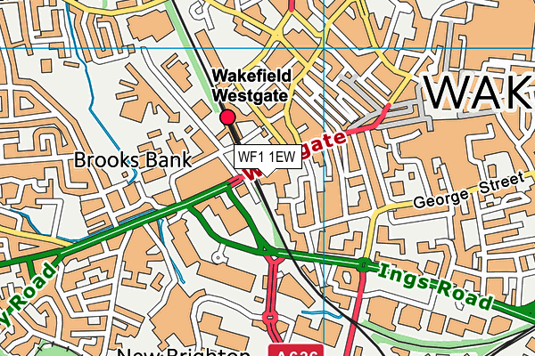 WF1 1EW map - OS VectorMap District (Ordnance Survey)