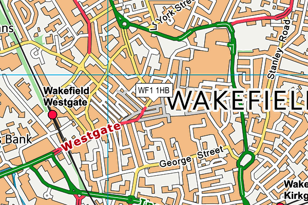 WF1 1HB map - OS VectorMap District (Ordnance Survey)